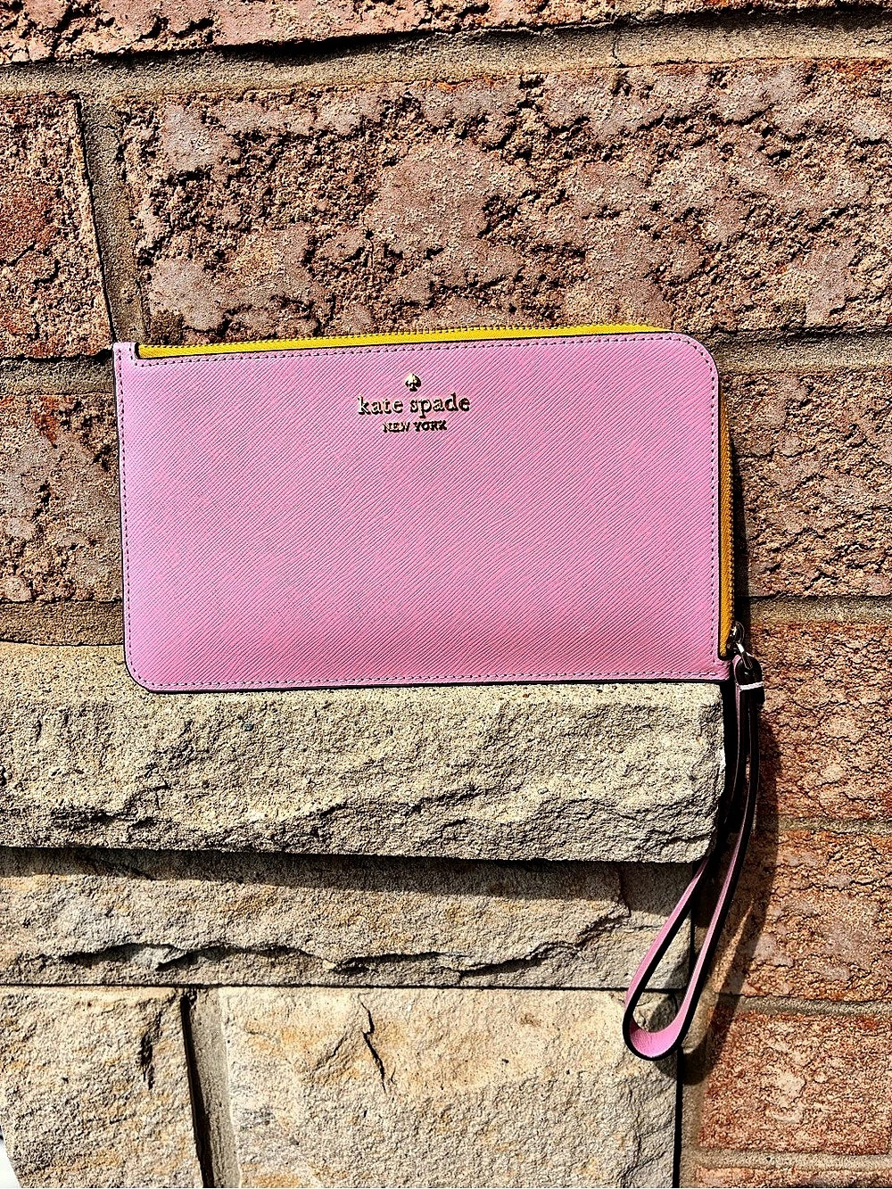 Kate Spade Pink & Yellow Wristlet Wallet